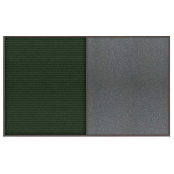 Triple Door Radius Corkboard, 72"x36", Hea, UV7015RC-BLACK-CLOUD